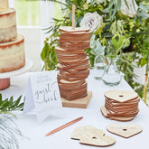 Botanical Wedding Wooden Stacking Heart Guest Book Alternative